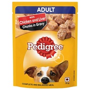 Buy Pedigree Wet Adult Dog Food Chicken & Liver Chunks 70gm,  at Best P