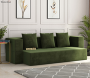 Buy Paxton Premium Velvet 3 Seater Fabric Sofa Cum Bed  Wooden Street