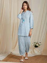 Explore the Beautiful Blue Hand-Block Co-Ord Set Collection